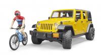Bruder 02543 Внедорожник Wrangler Rubicon Unlimited c велосипедистом и фигуркой